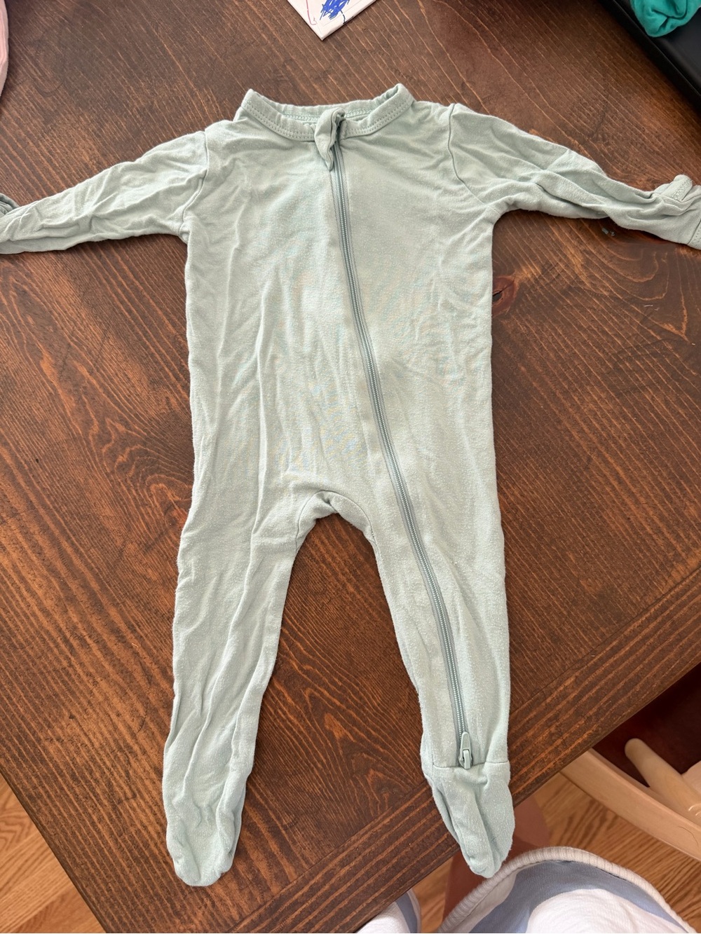 Kyte BABY Mint Sage Zip Front Footed One-Piece